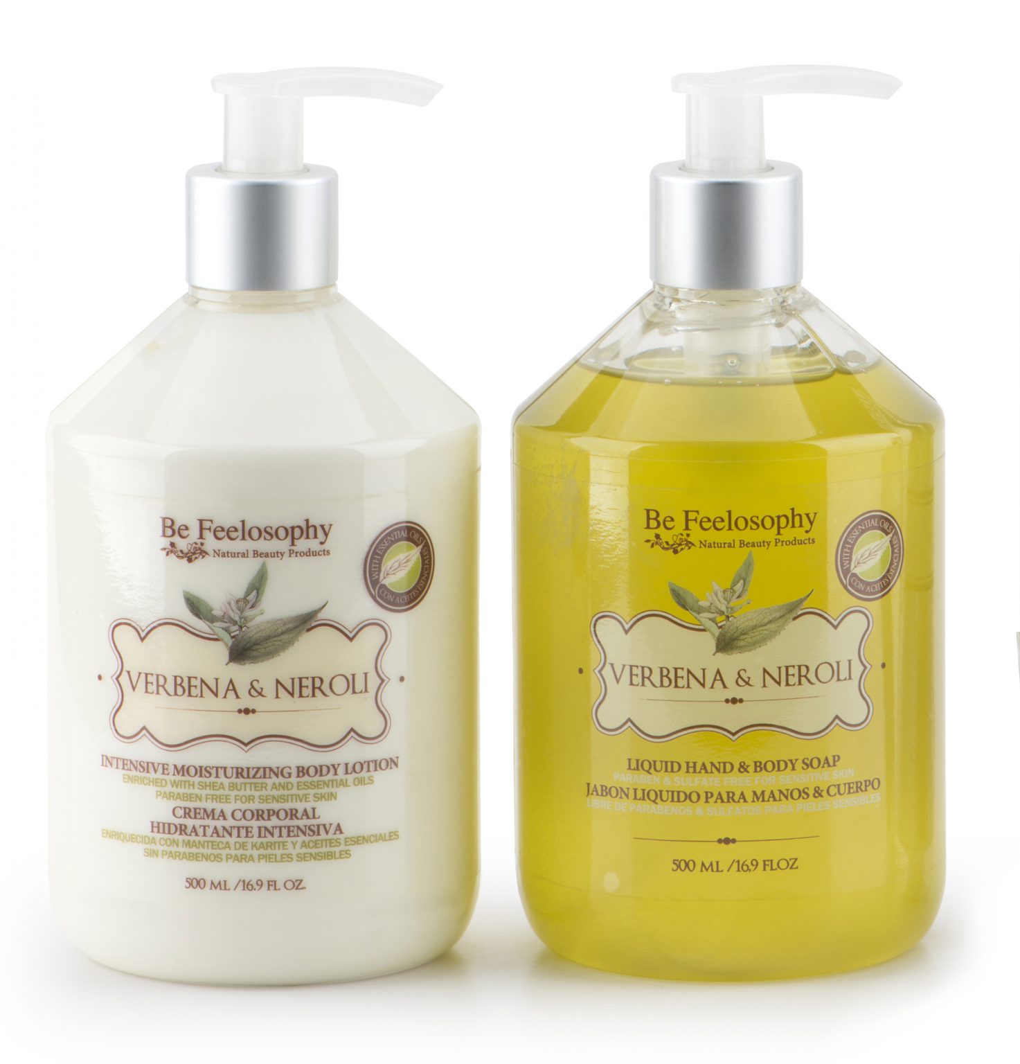 Set Jabón Líquido + Loción 500 ml Verbena – BeFeelosophy